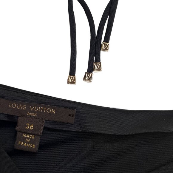 Louis Vuitton Black Ruched Jersey Wide Leg Sleeveless Jumpsuit - Picture 7 of 11